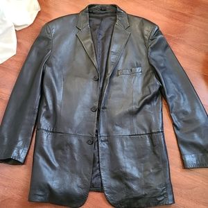 Alfani black leather blazer